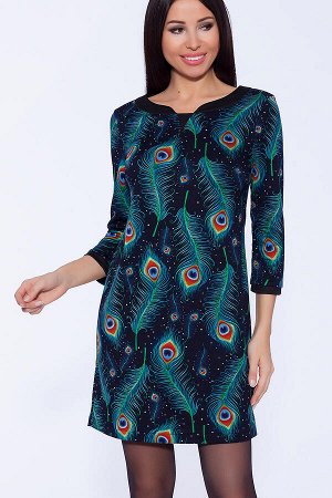 #43460 Платье (VISERDI) Синий/перья