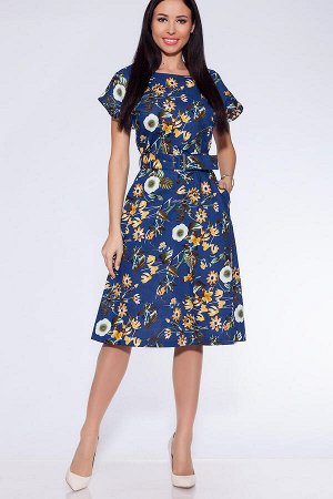 #29657 Платье Синий/цветы