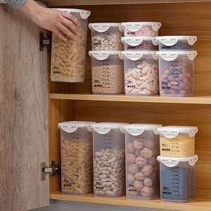 Контейнер вакуумный для еды, крупы, сыпучих продуктов, с мерной шкалой, 1 шт., 11,5 х 14,5 х 8,5 см, 1000 мл.
