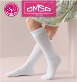 Детские ажурные гольфы для девочек с оригинальным бортом и рисунком в виде ромбиков
