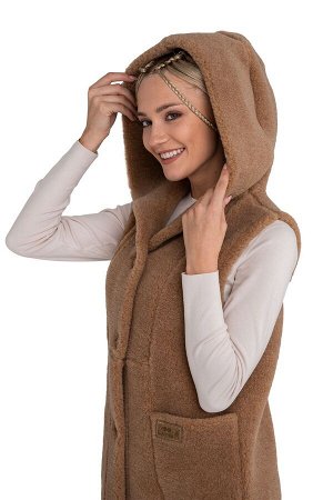 Жилет с КАПЮШОНОМ МЕДЕЯ кемел