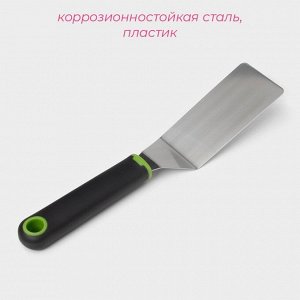 Лопатка кухонная для пиццы Доляна Lime, 25x5 см, чёрно-зелёная