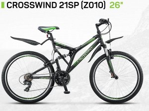 Велосипед 26 Stels Crosswind Z010 (рама 20) Чёрный/салатовый 21-ск.