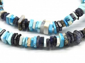 Бусы из Самоцветов квадрат 7*2мм, 48см, 45,3г