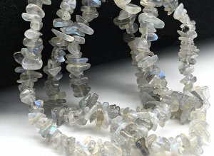 Бусы крошка 80-85см из лабрадора на леске без замка