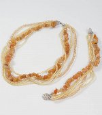 Комплект из сердолика. 532680СД