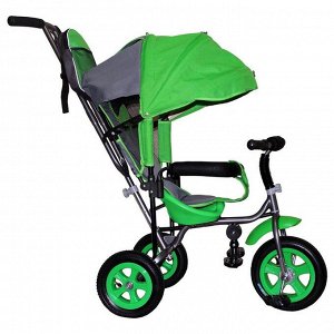 Велосипед трёхколёсный Лучик Малют 1, надувные колёса 10"/8", цвет зелёный