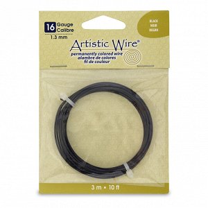 Проволока гибкая, 1.3мм, Artistic Wire, черного цвета, 3 метра, моток