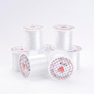 Нить - резинка для браслетов, 1*0.8мм, плоская, прозрачно-белая, катушка, 10 метров