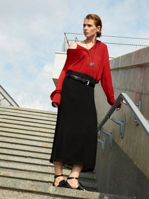 Рубашка однотонная, B3063/cherry