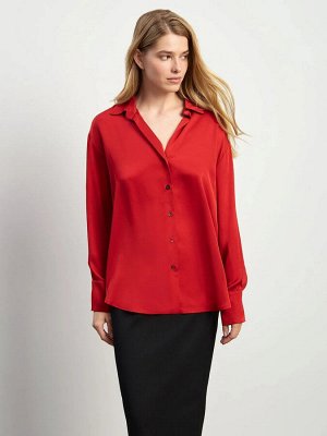 Рубашка однотонная, B3063/cherry