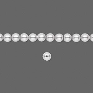 Бусина хрустальная, 4мм, жемчуг Swarovski (#5810), круглый, цвет светло-серый (light grey), 10 шт.