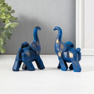 Набор фигурок полистоун «Синий слон», 2 шт., 3x8x8.5 см