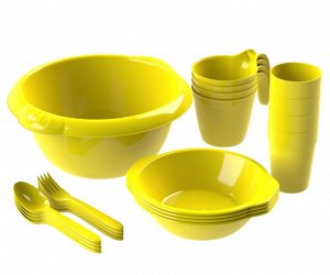 Набор посуды для пикника №1 «Праздничный» (4 персоны, 21 предмет)