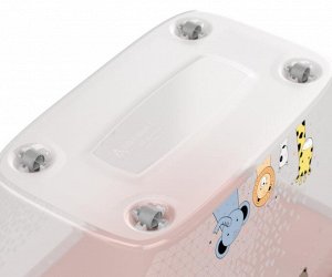 Мегабокс детский (ящик для хранения прозрачный) на колесах 56л (600х400х360мм) (Детский, на колёсиках)