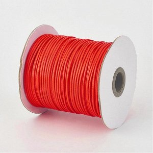 Шнур синтетический вощеный, 1мм, неоновый красно-оранжевый, 1 метр