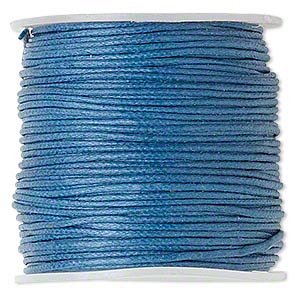 Шнур хлопковый вощеный, 0.5мм, синий, 1 метр