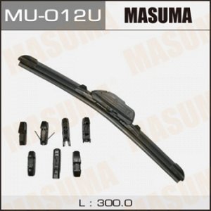 Дворник MASUMA 12'   бескаркасный, универсальный   (300мм)  8 видов креплений              (1/50)