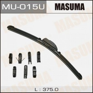 Дворник MASUMA 15'   бескаркасный, универсальный   (375мм)  8 видов креплений              (1/50)