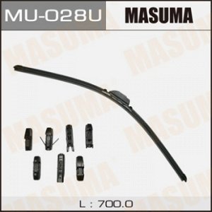 Дворник MASUMA 28'   бескаркасный, универсальный   (700мм)  8 видов креплений              (1/50)