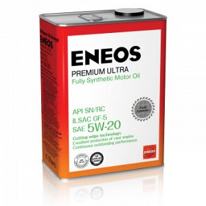 Масло моторное ENEOS Gasoline Premium Ultra 5W20 SN бензин, синтетика   4л (1/6)