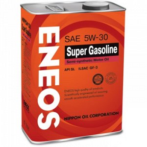Масло моторное ENEOS Gasoline SUPER 5W30 SL бензин, полусинтетика   4л (1/6)