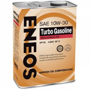 Масло моторное ENEOS Gasoline TURBO 10W30 SL бензин, минеральное  4л (1/6)