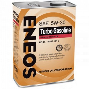 Масло моторное ENEOS Gasoline TURBO 5W30 SL бензин, минеральное  4л (1/6)