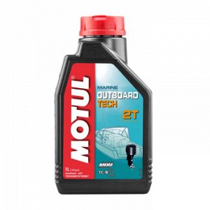 Масло двухтактное MOTUL OUTBOARD TECH 2T для подвесных моторов, полусинтетика 1л (1/12)