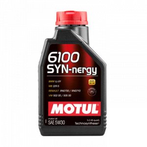 Масло моторное MOTUL 6100 Syn-nergie 5W30 SL, A3/B4 полусинтетика 1л (1/12)