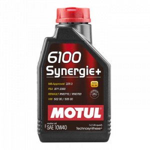 Масло моторное MOTUL 6100 Synergie 10W40 SN/CF полусинтетика   1л (1/12)