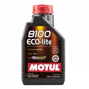 Масло моторное MOTUL 8100 Eco-lite 0W20 SN/GF-5 синтетика  1л (1/12)