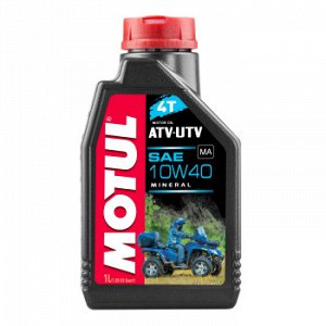 Масло четырехтактное MOTUL ATV UTV 4T 10W40 для квадроциклов, минеральное 1л (1/12)