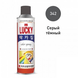 Краска-аэрозоль LUCKY серая темная, 530мл     (1/40)