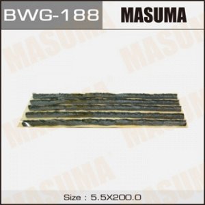Шнурки MASUMA Черные L.200mm, пластина 5 шнурков Ms k_BWG-188. уп1шт
