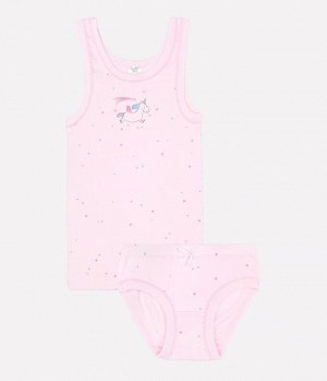 Комплект для девочки Crockid К 1064 цветные точки на нежно-розовом