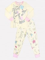 Пижама для девочки Crockid К 1532 бледный лимонный + экзотика