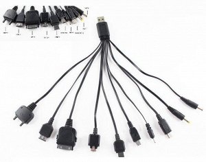 Универсальный кабель для зарядки от usb под известные бренды телефонов. 10 разъемов 903917