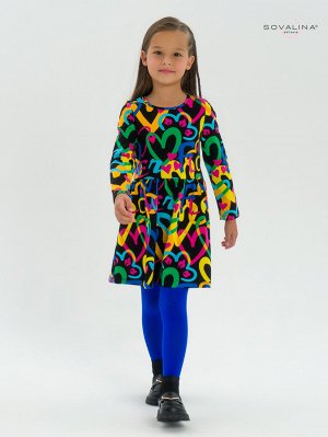 Платье Эля яркие сердца на черном