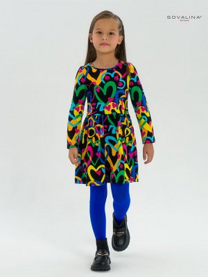 Платье Эля яркие сердца на черном