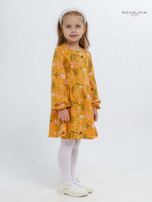 Платье Моана ежики на горчице