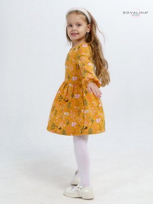 Платье Моана ежики на горчице