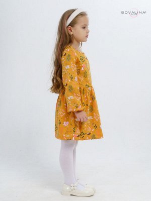 Платье Моана ежики на горчице