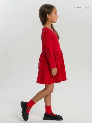 Платье Эля мишки на красном