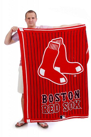 Полотенце Спортивное красное полотенце с логотипом Boston Red Sox. Комфортно и вытираться, и на солнышке поваляться №172