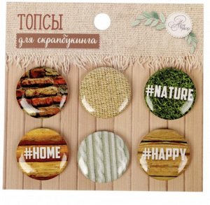 Набор топсов (фишек) для скрапбукинга — HOME / NATURE / HAPPY