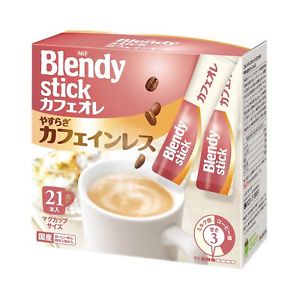 AGF Blendy Stick Кофе растворимый с молоком и сахаром, 3 в 1, без кофеина, 21 х 10 гр.