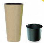 Кашпо для цветов TUBUS SLIM SHINE DTUS300S-7502U кофе 2 предмета 15 и 27л