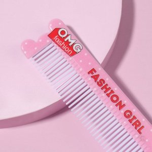 Расчёска Fashion, с ручкой, фигурная, 14.7x3.7(±1) см, разноцветная