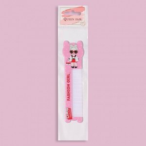 Расчёска «Fashion», с ручкой, фигурная, 14,7 * 3,7, разноцветная